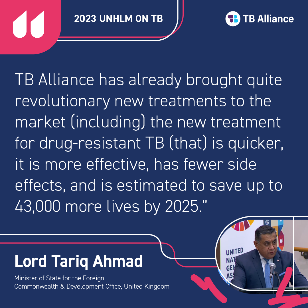 Lord Tariq Ahmad at the UNHLM on TB 2023